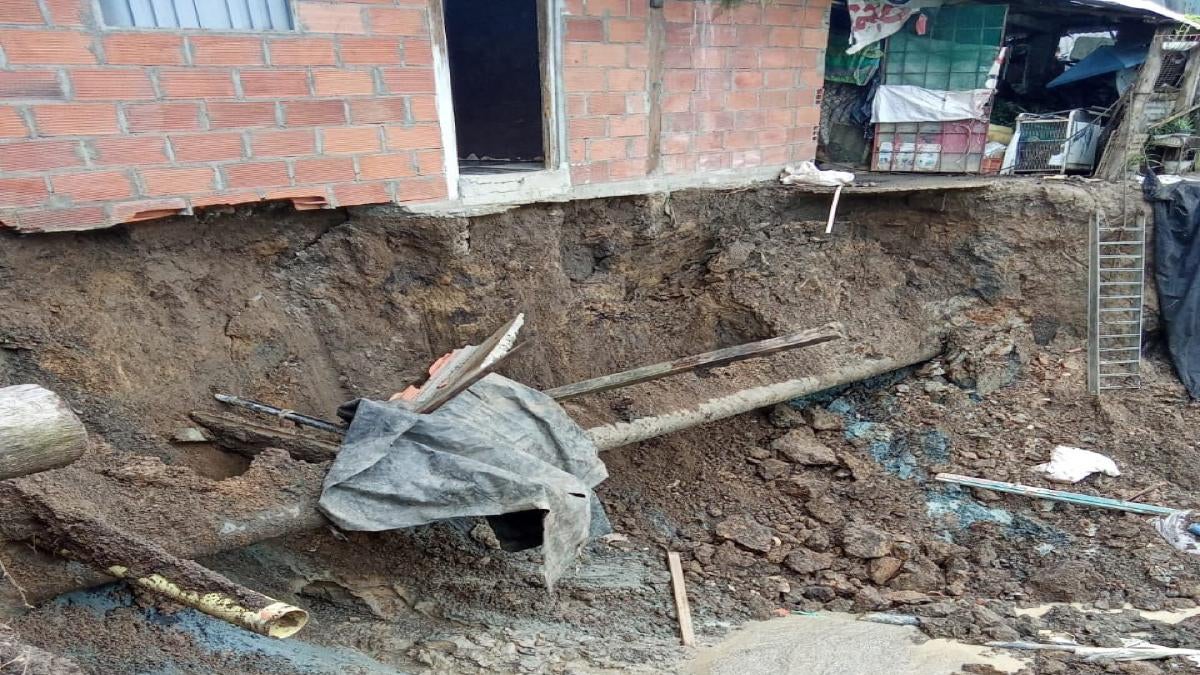 zona afectada por ola invernal en Barbosa