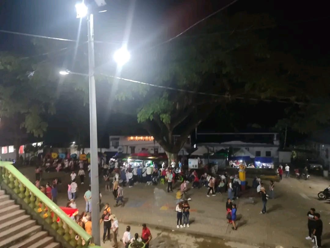 Desplazados de Briceño en el parque principal