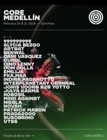 ¡El viaje comienza en Colombia! CORE elige Medellín para iniciar su tour mundial 2026 con un line-up estelar