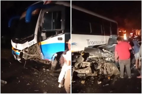 Murió tras invadir carril y chocar contra bus y tractocamión en San Luis
