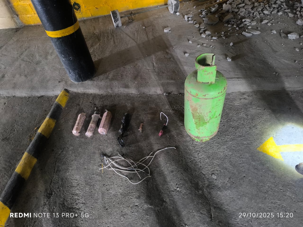 Artefactos explosivos decomisados en Buriticá