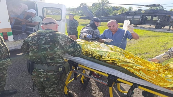 Evacuación de soldado herido en zona fronteriza con Panamá