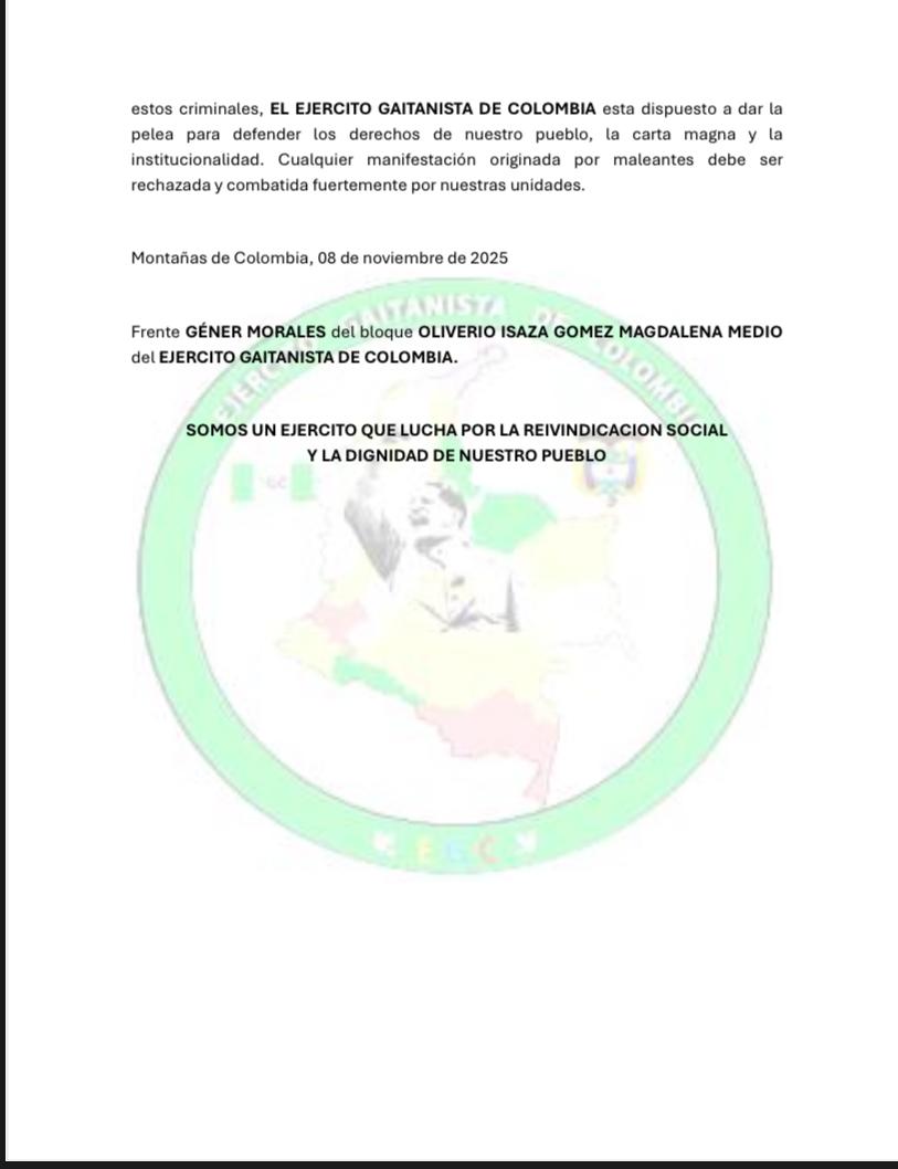 Clan del Golfo niega extorsiones en Nariño y adjudica amenazas y cierre de gasolinera a banda de alias 'Camila'