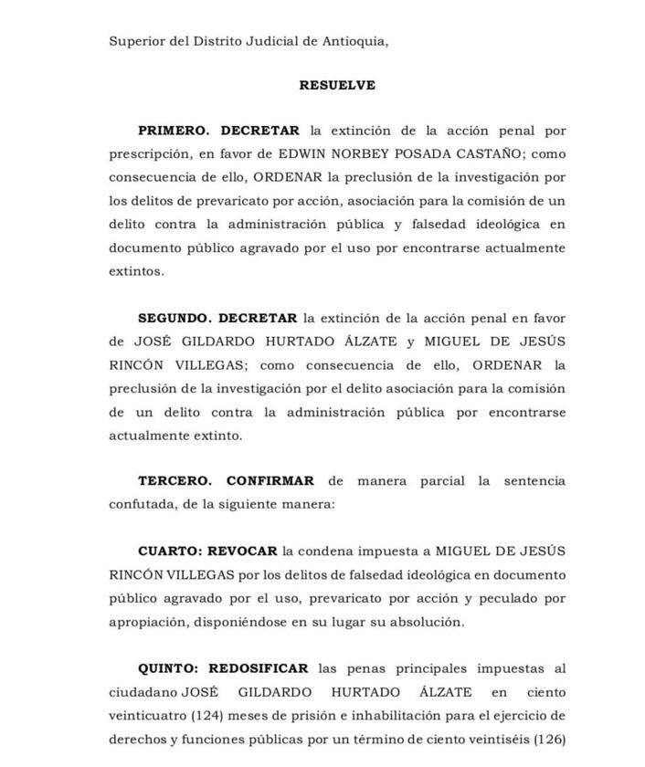 Ratifican condena de 10 años de cárcel a exalcalde de Marinilla: traspasó 25 propiedades públicas a sus familiares