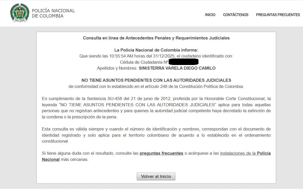 Consulta de antecedentes
