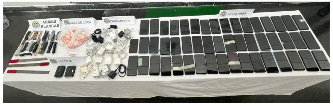 Los celulares incautados en la Cárcel Nacional de Bellavista: Call Center de la extorsión