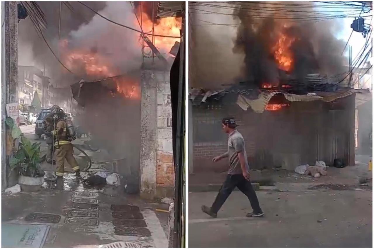 Bomberos evitaron una tragedia en el barrio Manrique Las Esperaldas en Medellín