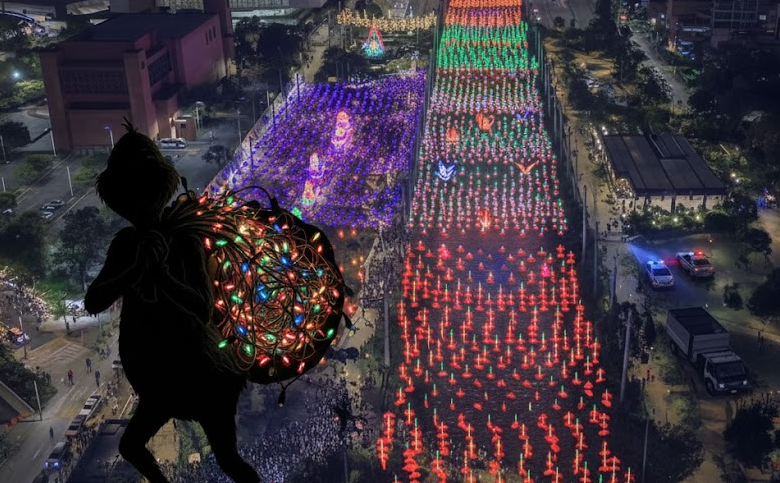 Vandalizadas figuras del alumbrado navideño en Medellín