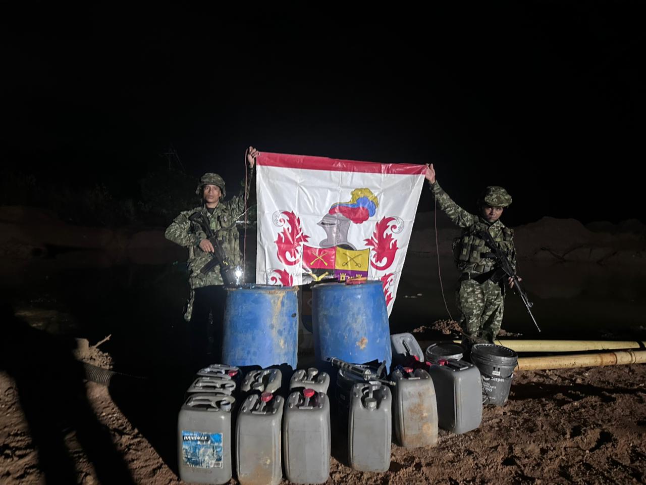 Unidades mineras destruidas.Crédito-Ejército