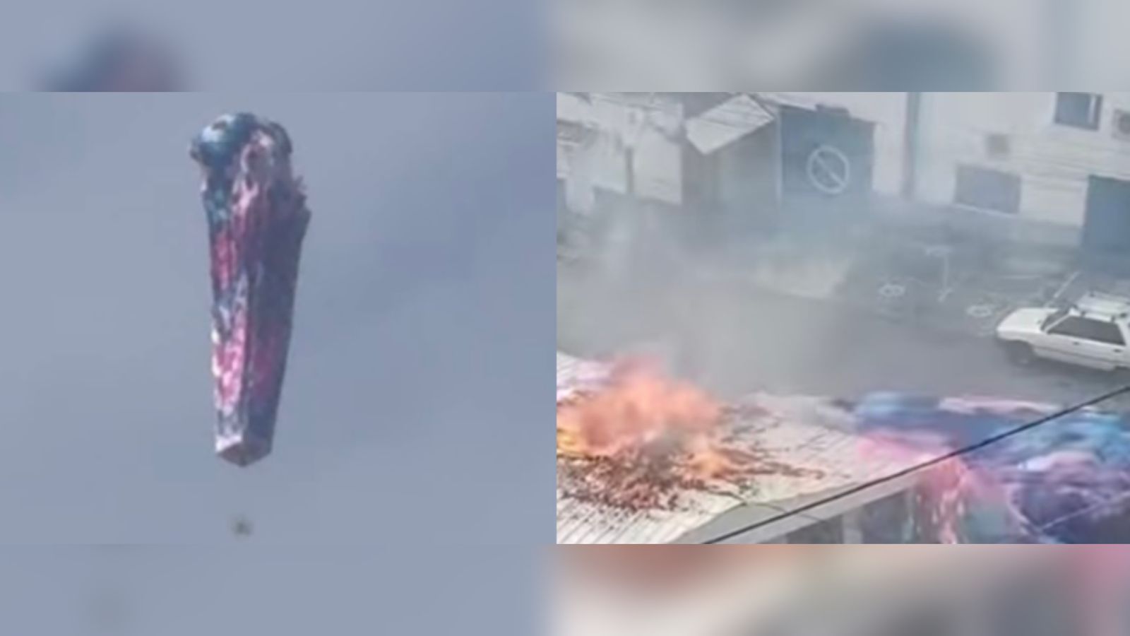 El fuego se originó cuando el elemento impactó la cubierta plástica, la cual se encendió en segundos debido a su material inflamable.