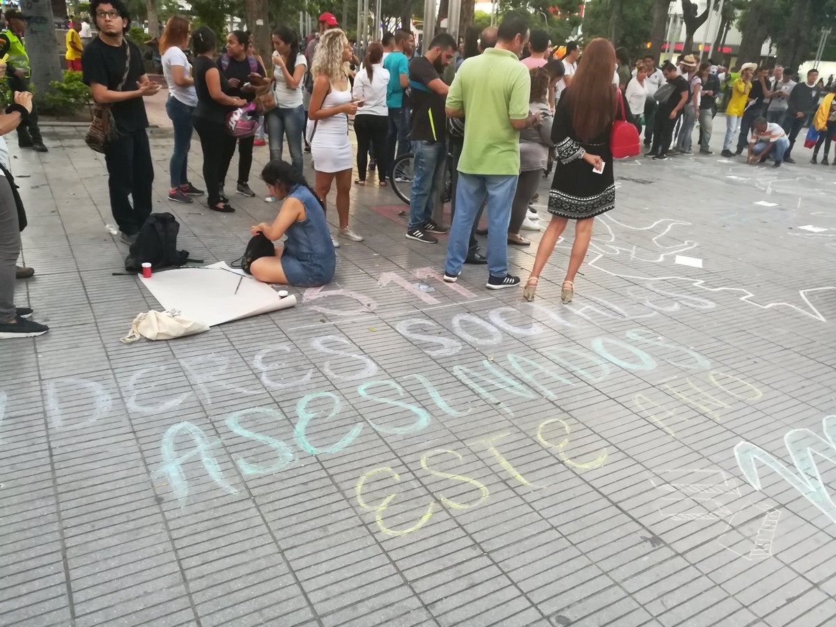 Protesta de líderes sociales ante asesinato de estas personas en el Catatumbo