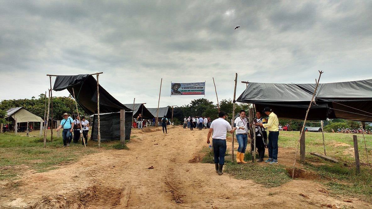 Zona de Reincorporación de las Farc en la vereda Caño Indio en Tibú, Norte de Santander
