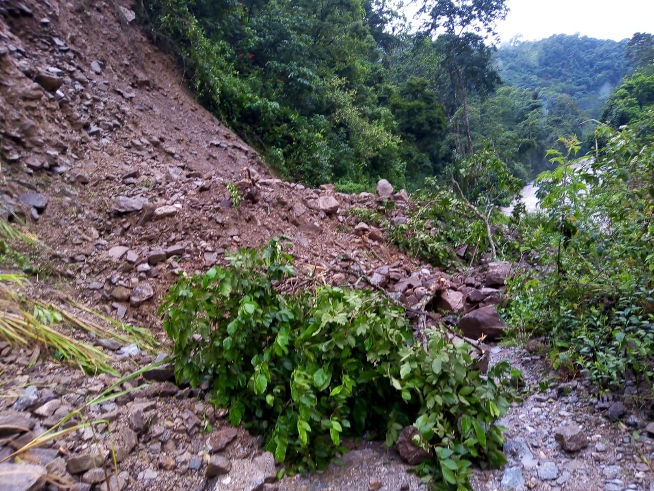 Deslizamiento de tierra en el municipio de Arboledas