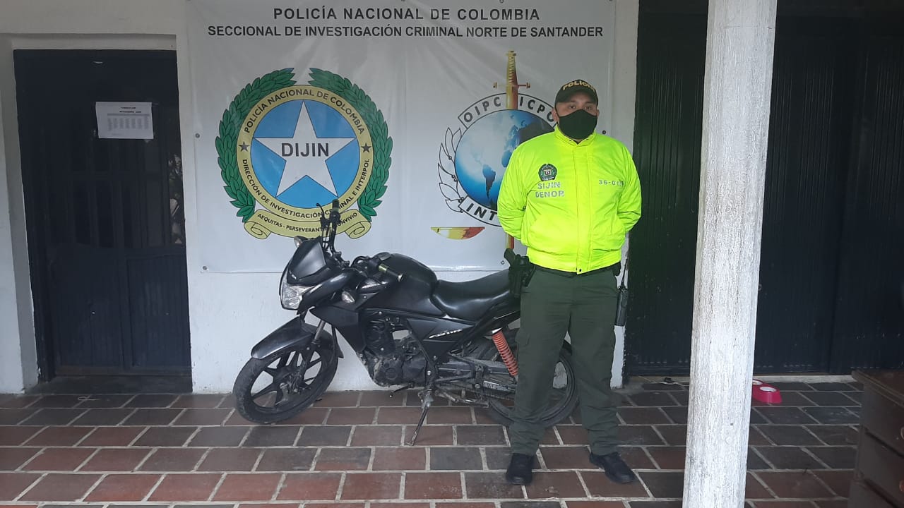 Moto recuperada en Ocaña