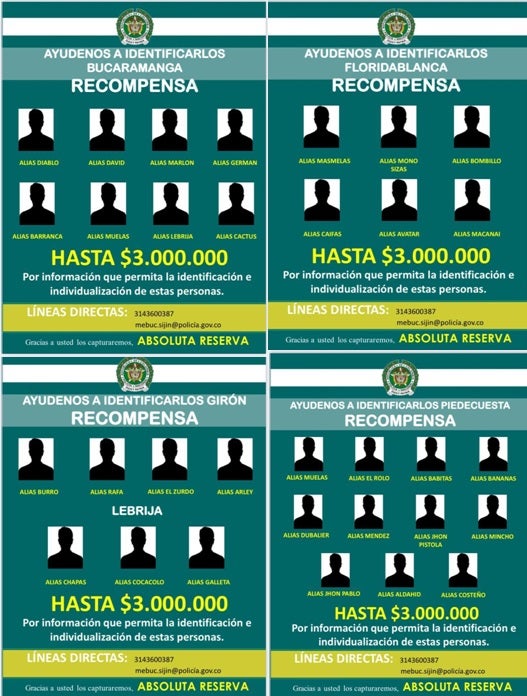 Policía difunde el cartel de las siluetas