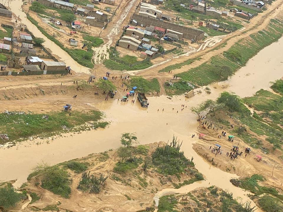 Municipio de Uribia afectado por el invierno.