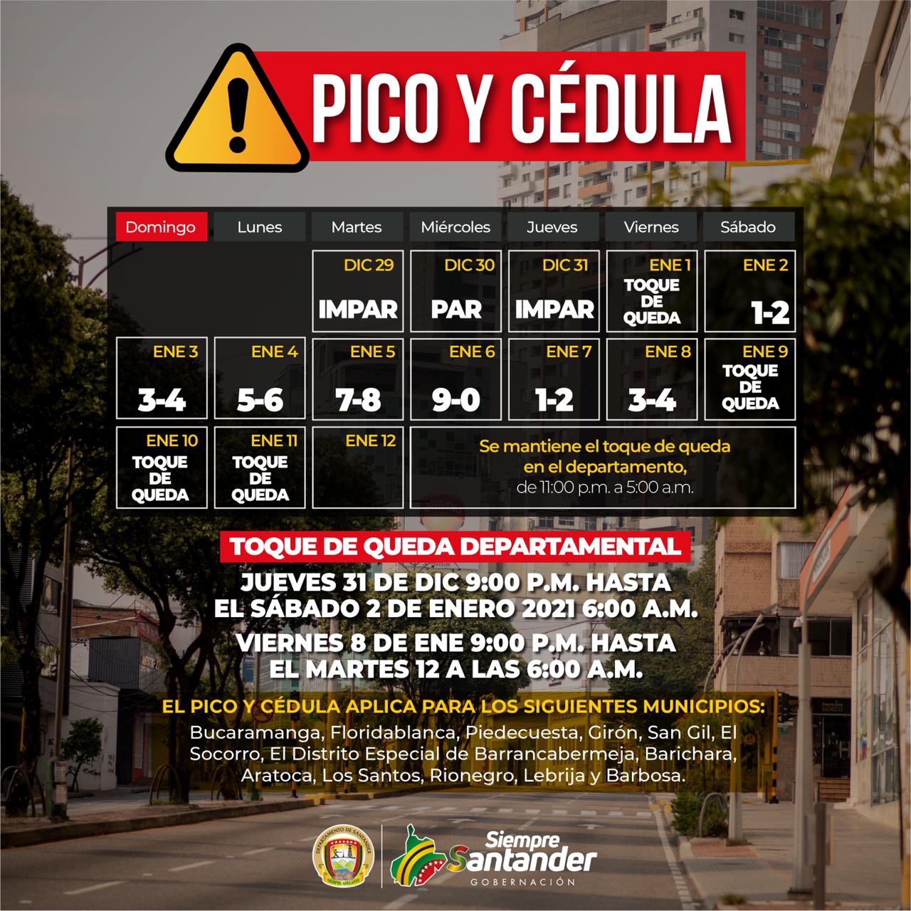 Pico y cédula para evitar aglomeraciones