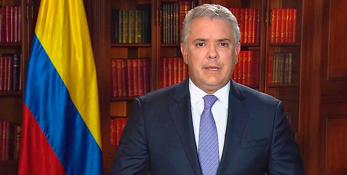 Presidente Iván Duque, en una intervención desde la Casa de Nariño.