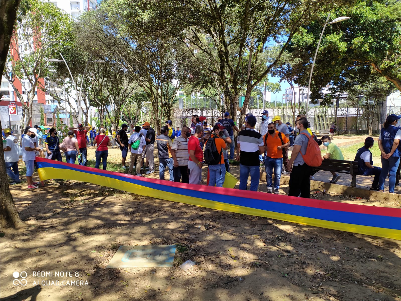 Reportan congestión vial en Bucaramanga por las marchas de este 20 de julio