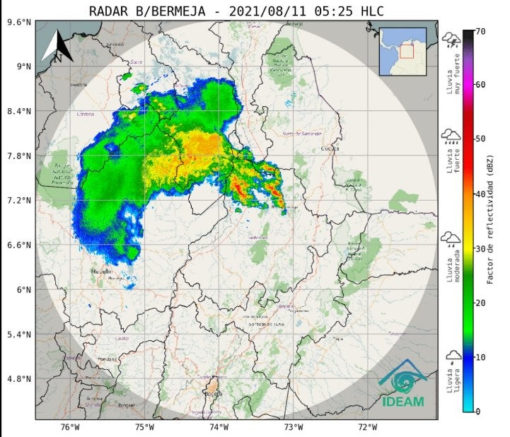 Monitoreo de lluvias en Santander