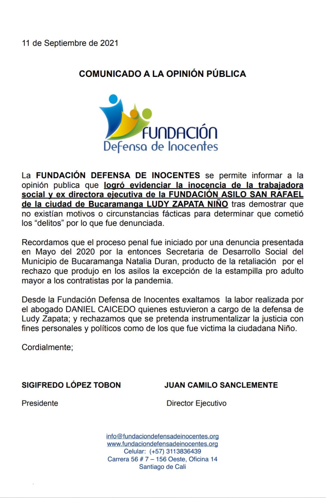 La defensa espera que la Alcaldía ofrezca disculpas al Asilo San Rafael.