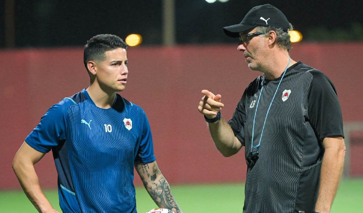 James Rodríguez y Laurent Blanc