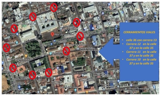 Cierres viales por cumpleaños de Bucaramanga