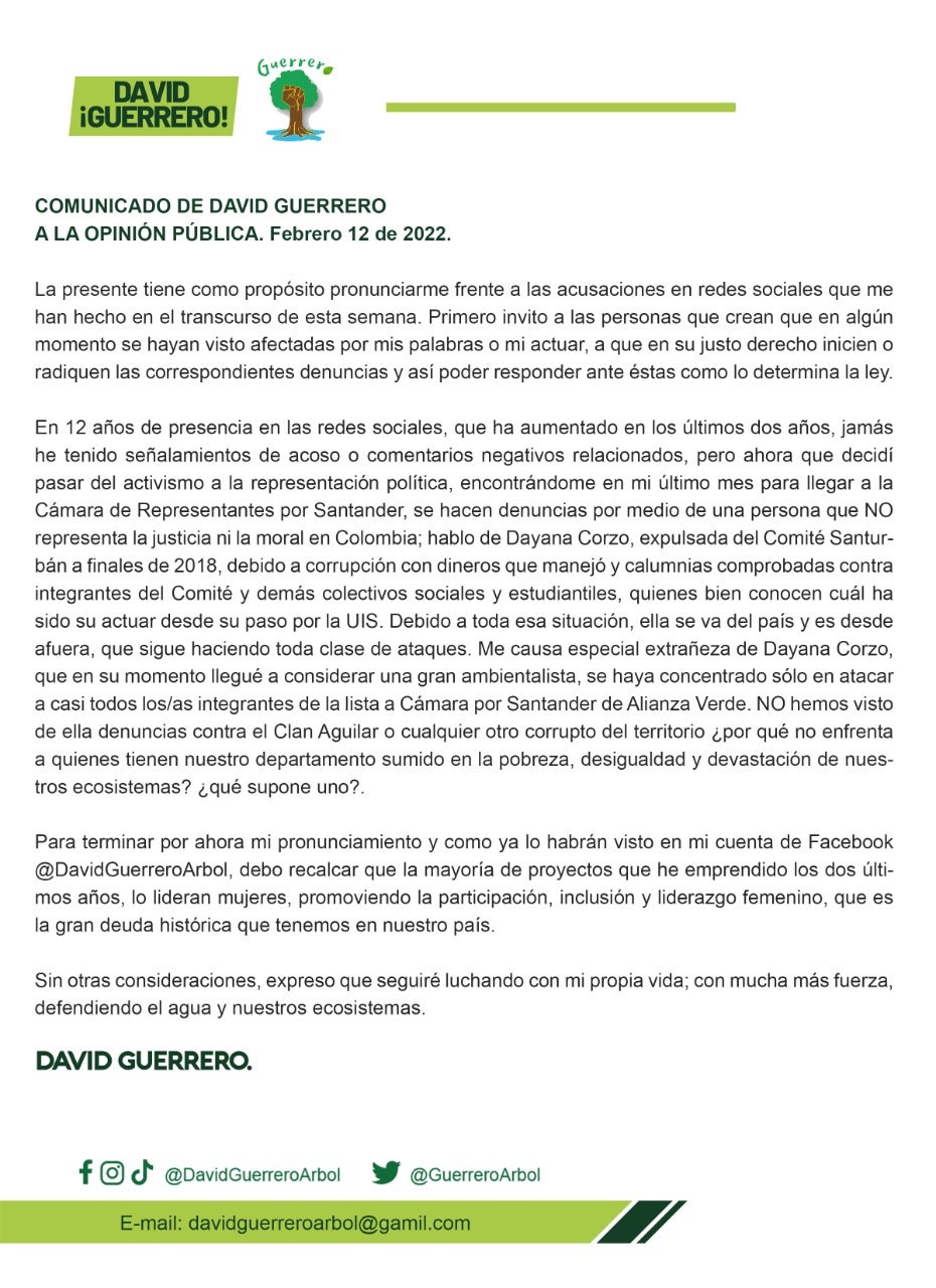 El candidato señaló que espera que todo se aclare.