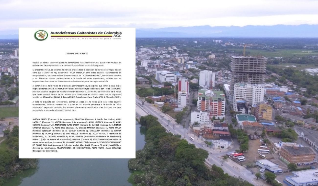 Panfleto amenaza AUC Barrancabermeja Santander