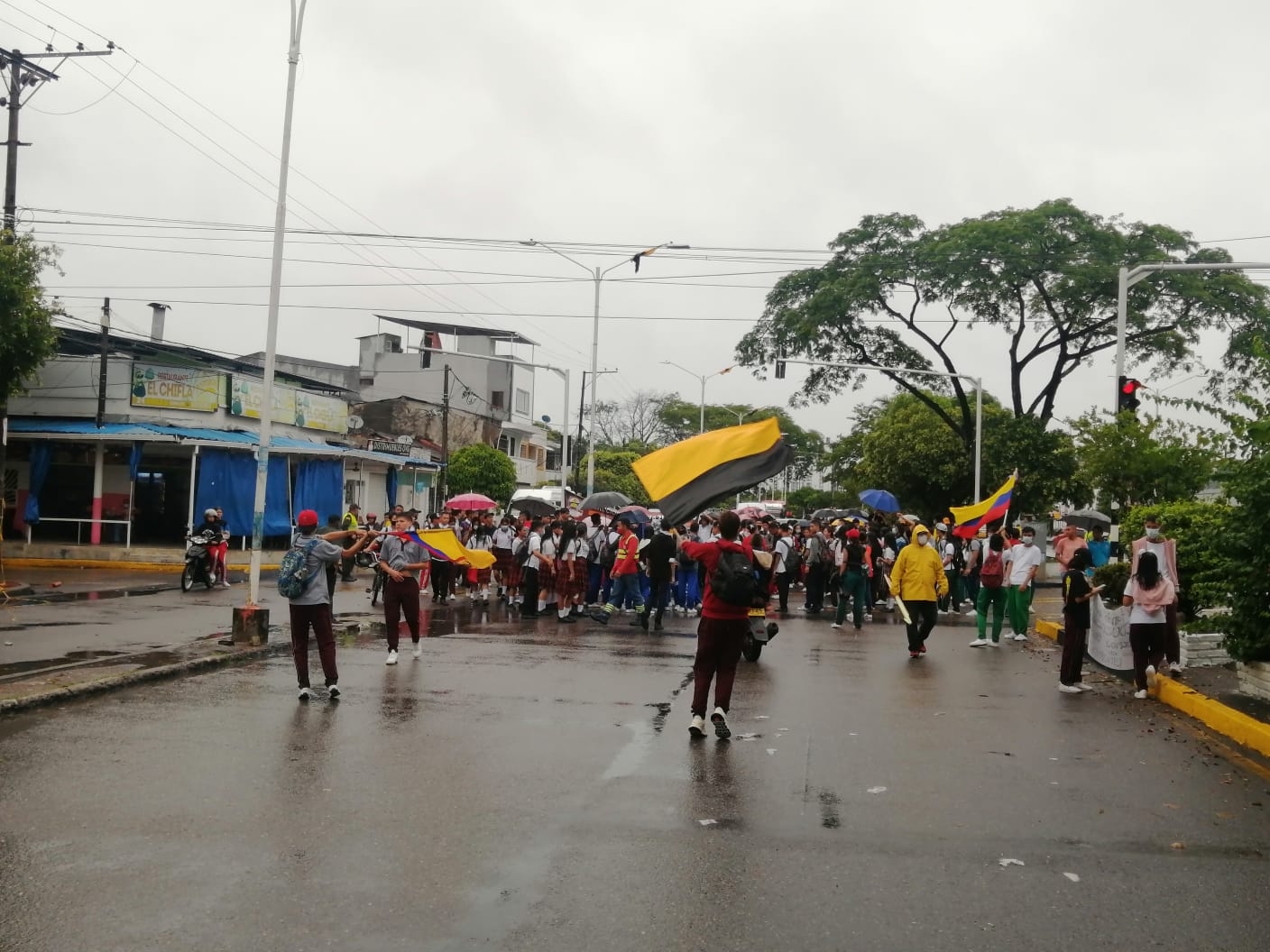 Protesta de estudiantes en Barrancabermeja, Santander