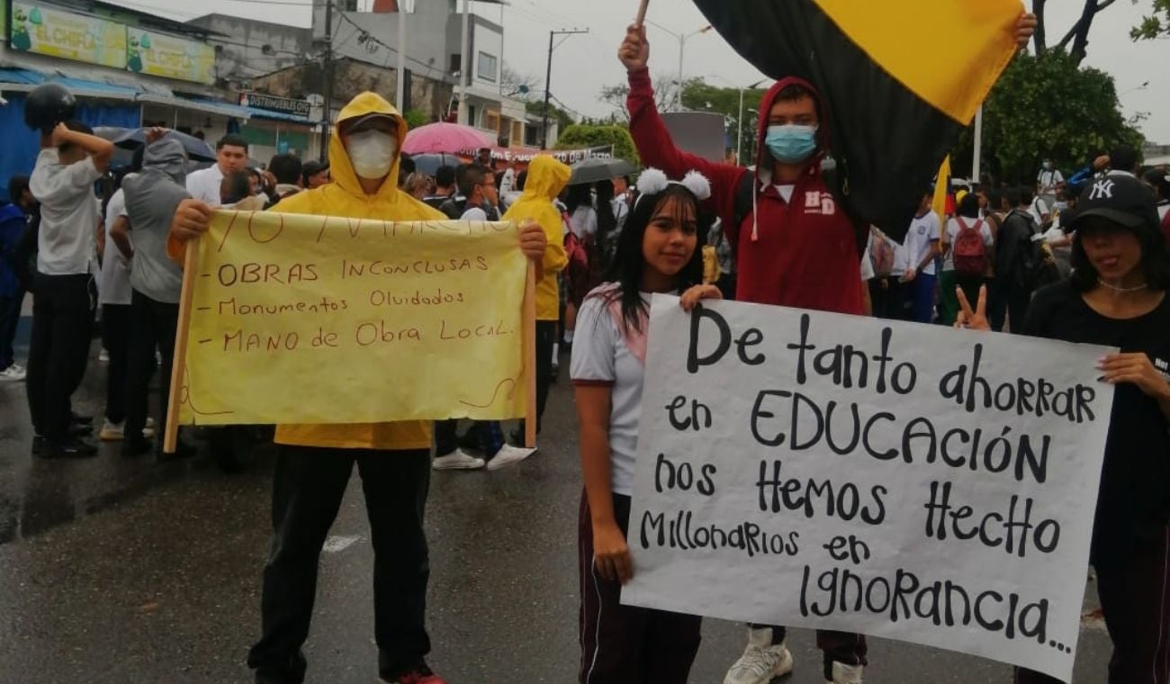 Protesta de estudiantes en Barrancabermeja