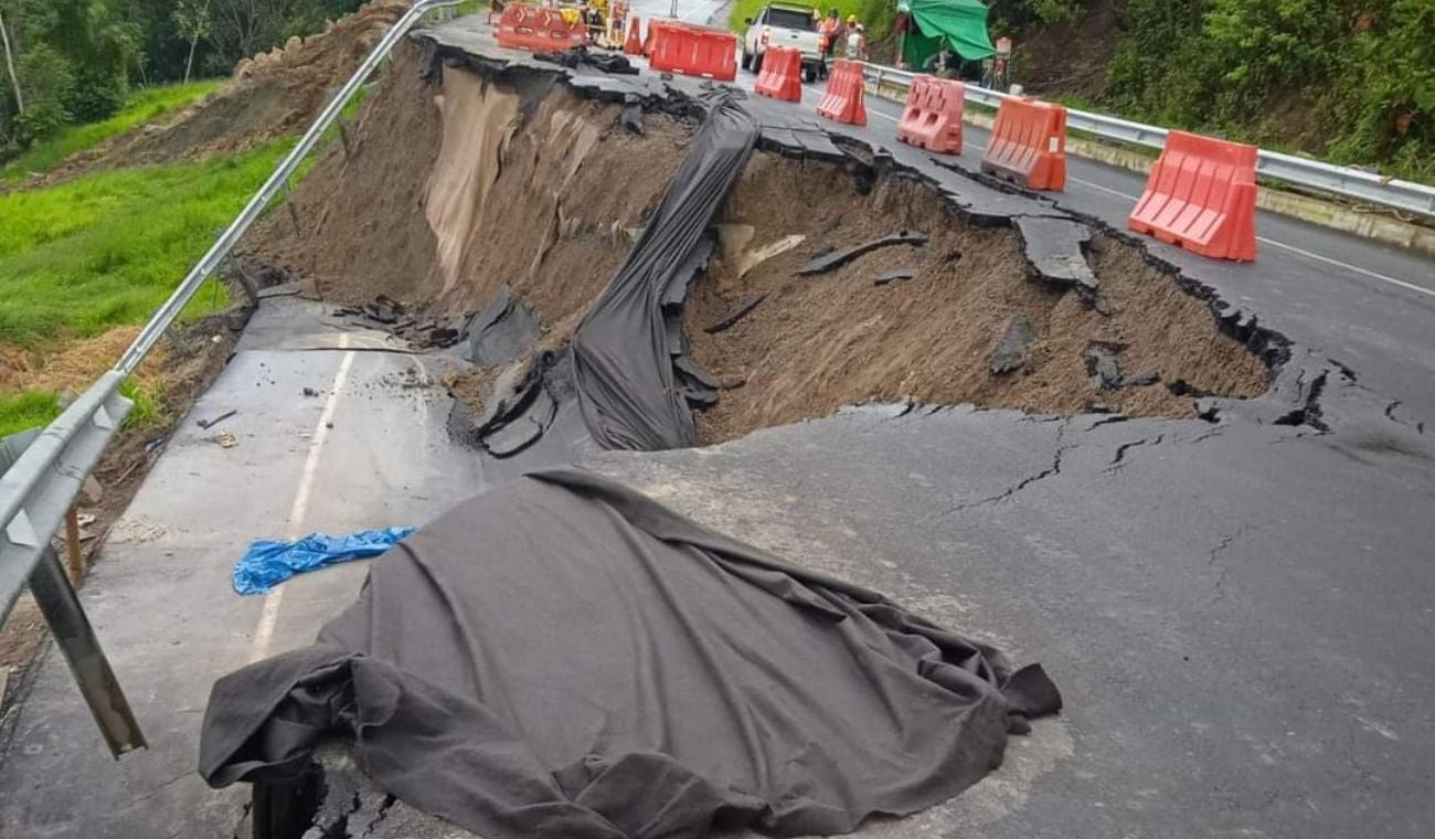 Derrumbe en nueva ruta Bucaramanga - Barrancabermeja