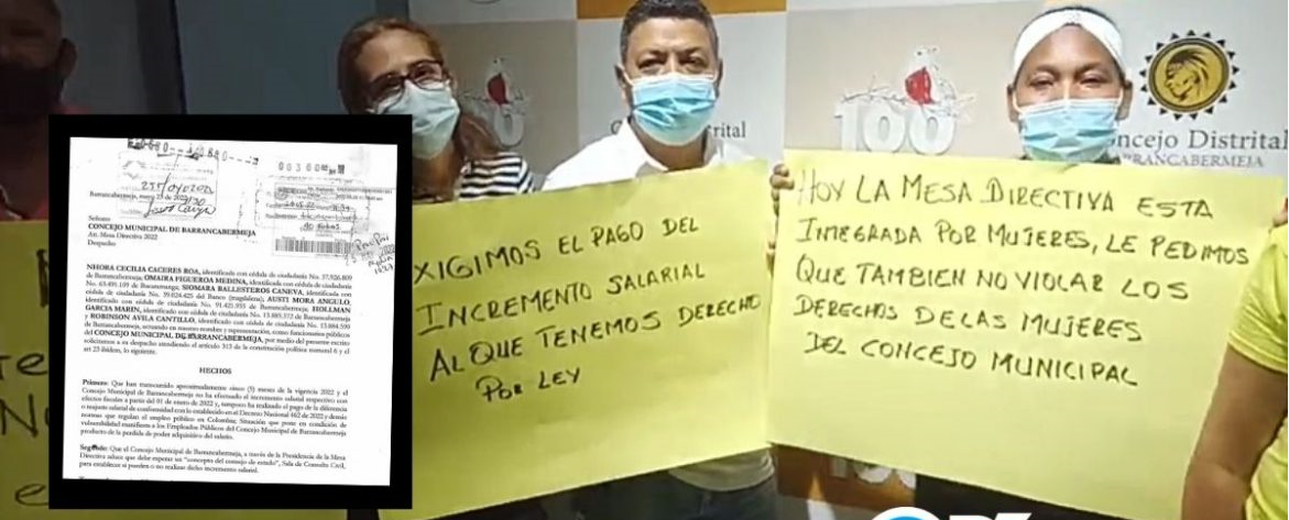 Funcionarios del Concejo de Barrancabermeja exigen aumento salarial de ley