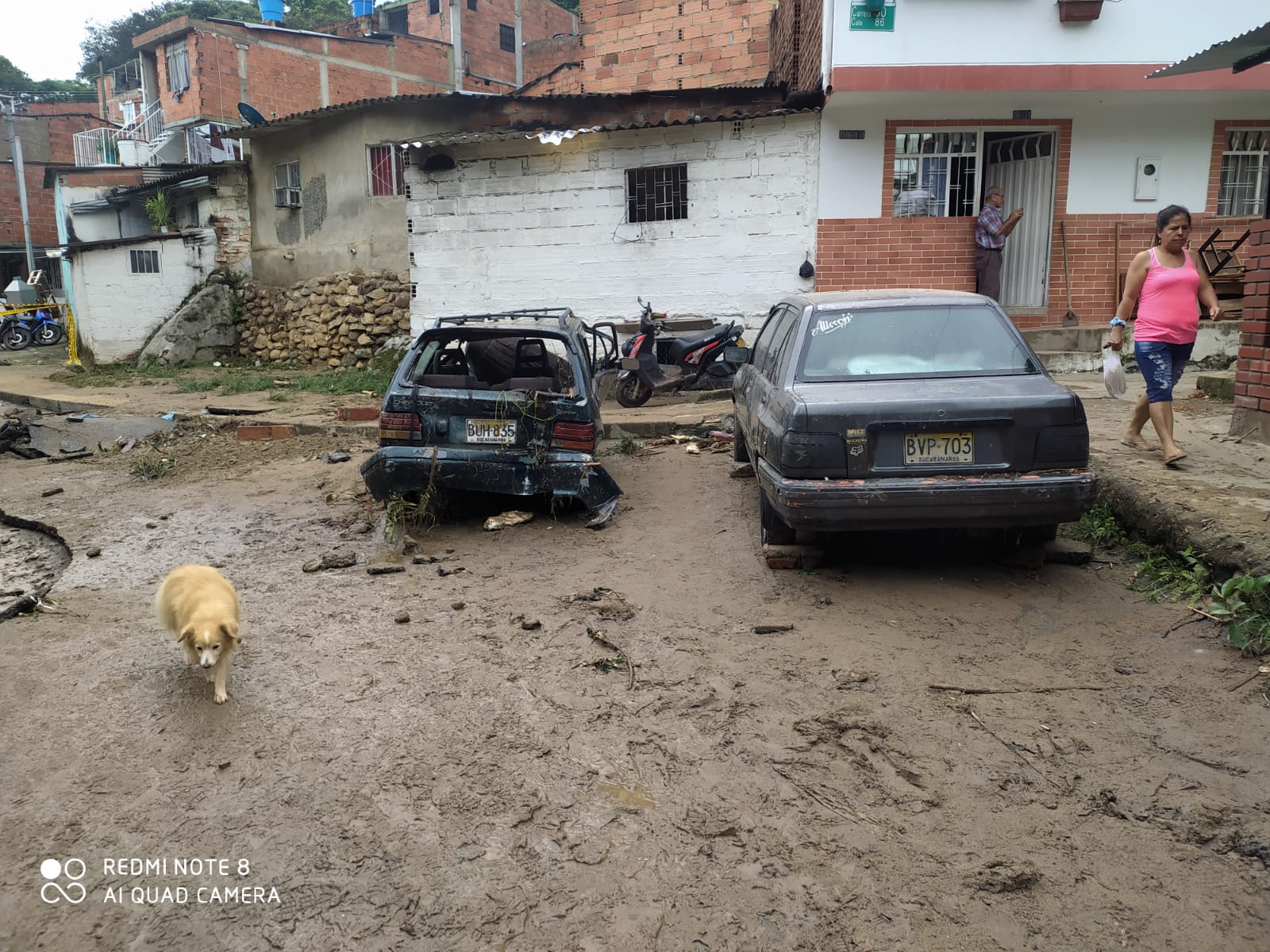 damnificados en el área metropolitana de Bucaramanga