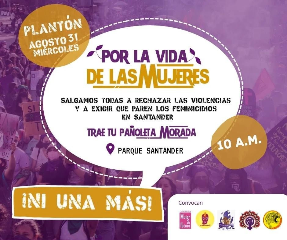 Marcha por feminicidos en Santander