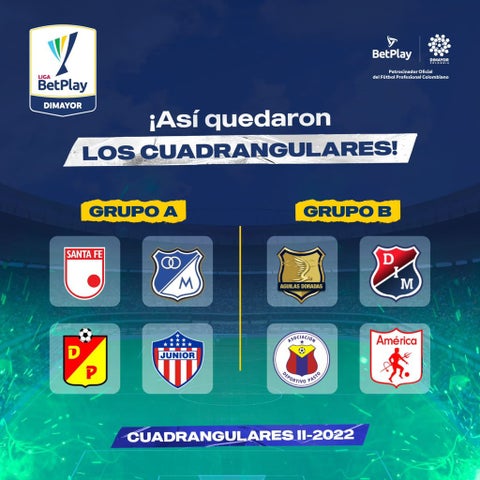 Listo los cuadrangulares finales de la Liga Betplay 2022