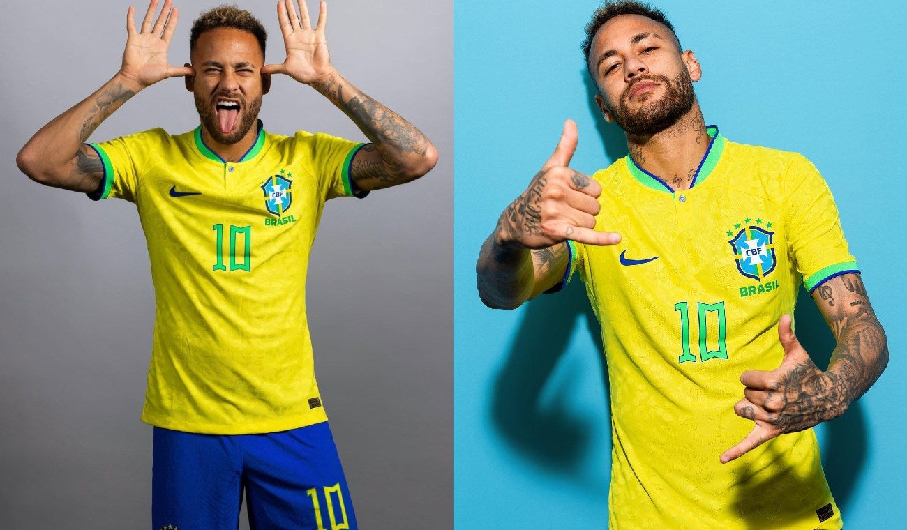 Hombre vestido con ropa deportiva de la selección de Brasil