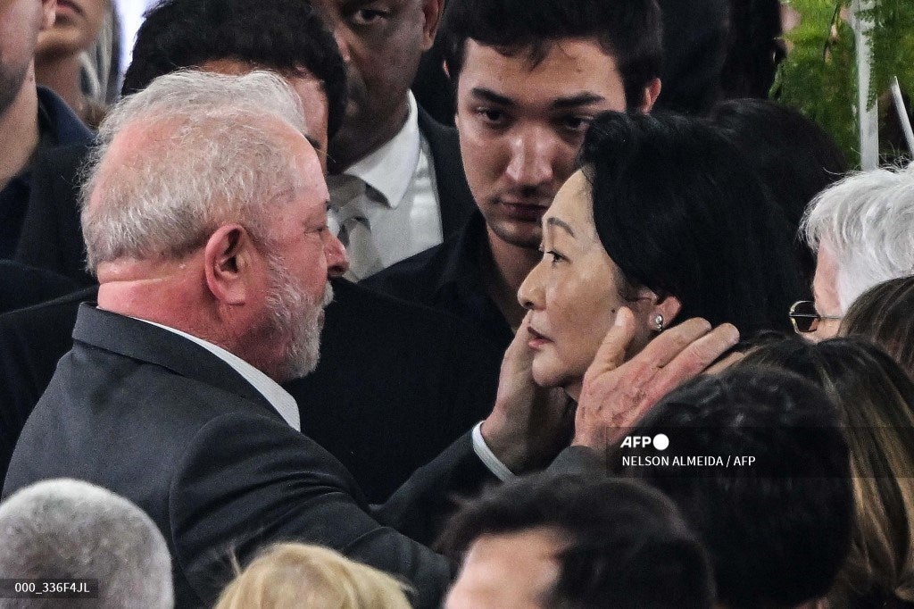 Lula Da Silva en el velorio de Pelé