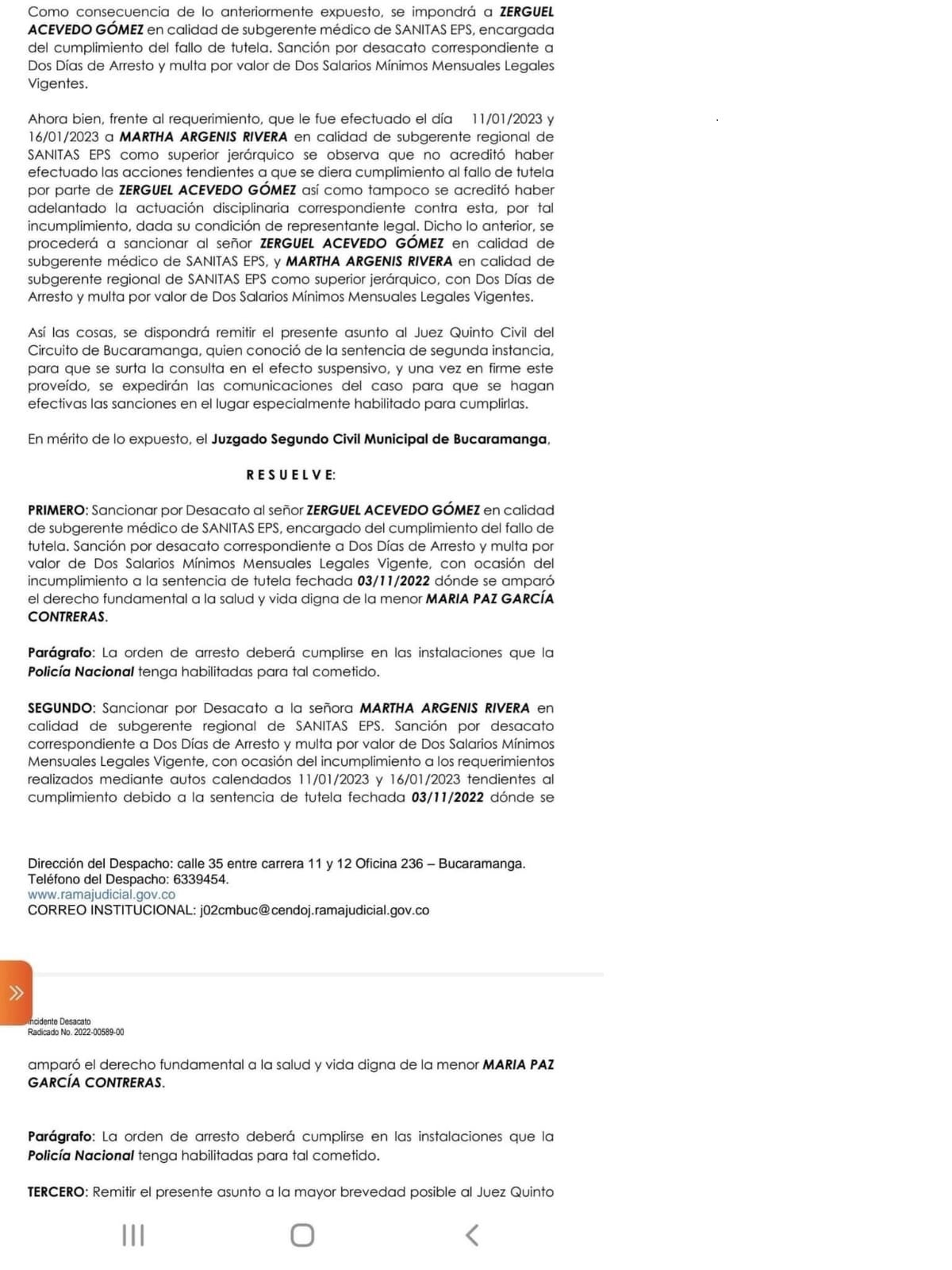 Niña de 4 años requiere tratamiento urgente.