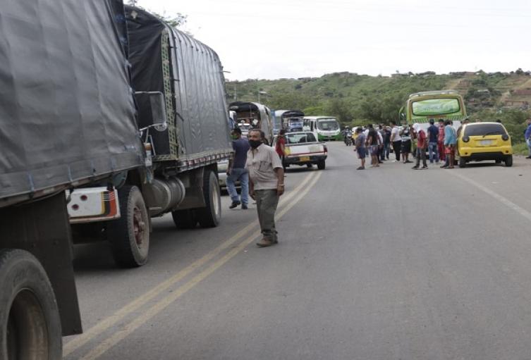 Bloqueo en la vía Pamplona - Cúcuta