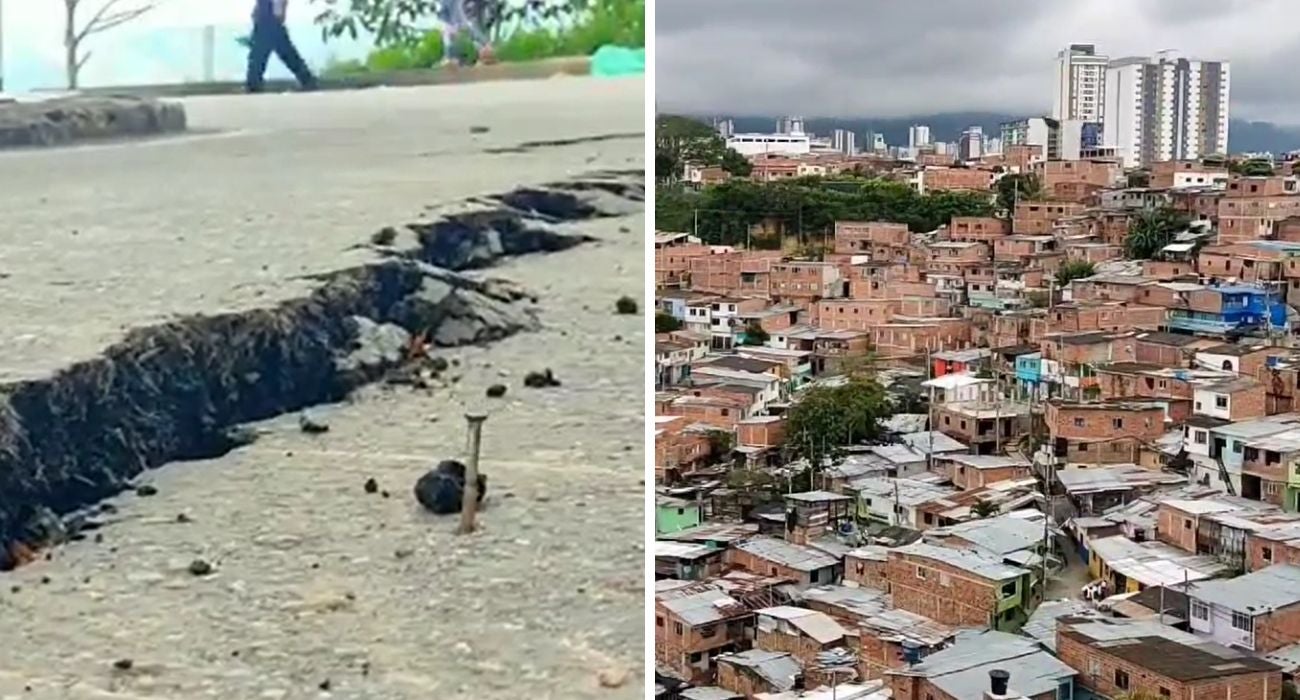 Deslizamiento en tres barrios de Bucaramanga