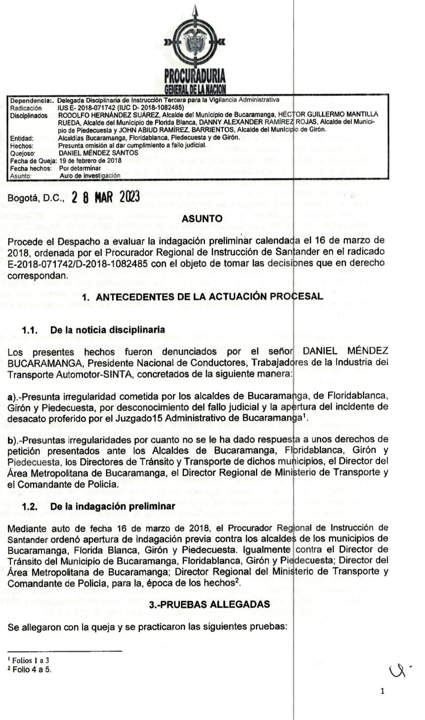 Procuraduría General de la Nación investiga a Rodolfo Hernández