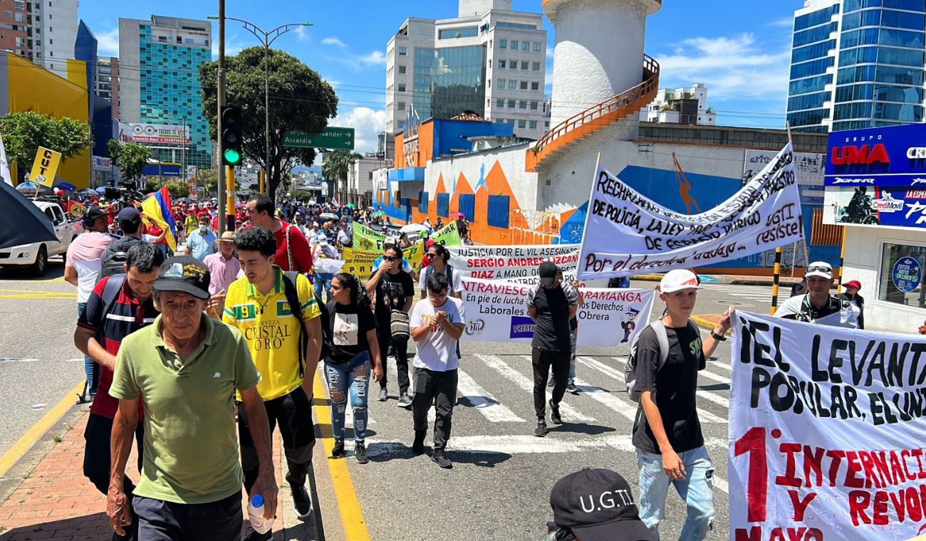 Movilización del 1° de Mayo en Bucaramanga