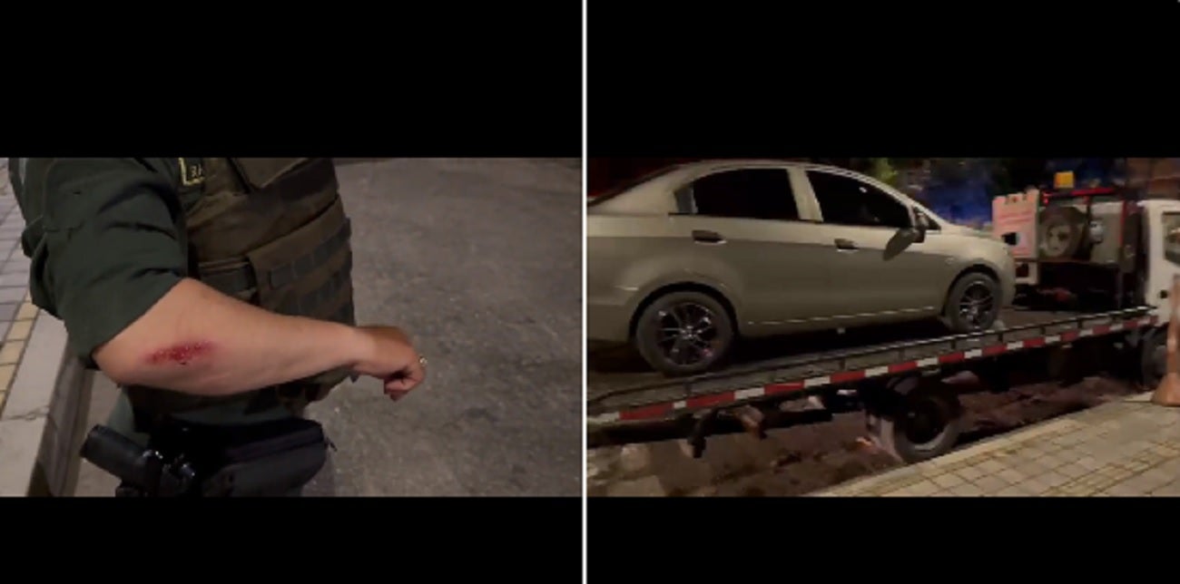 Dos policías resultaron heridos al ser embestidos por un suboficial del Ejército.