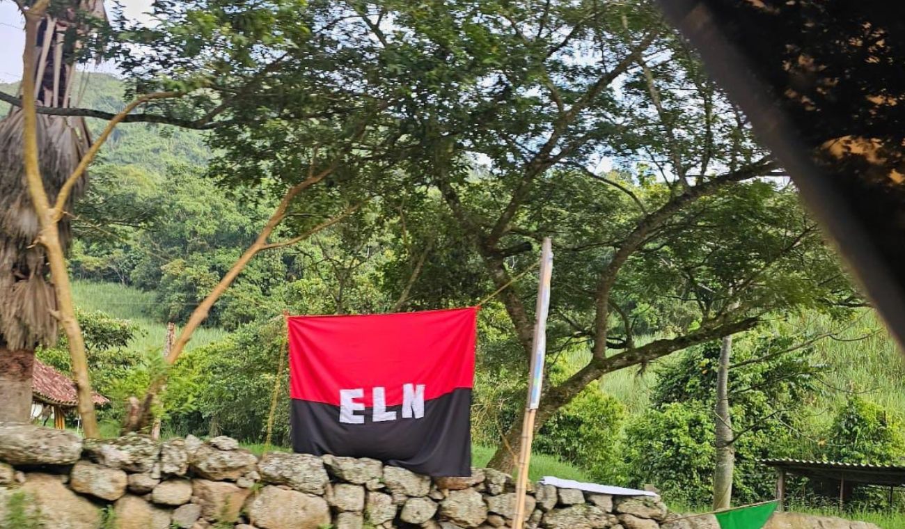 Bandera del ELN en Santander