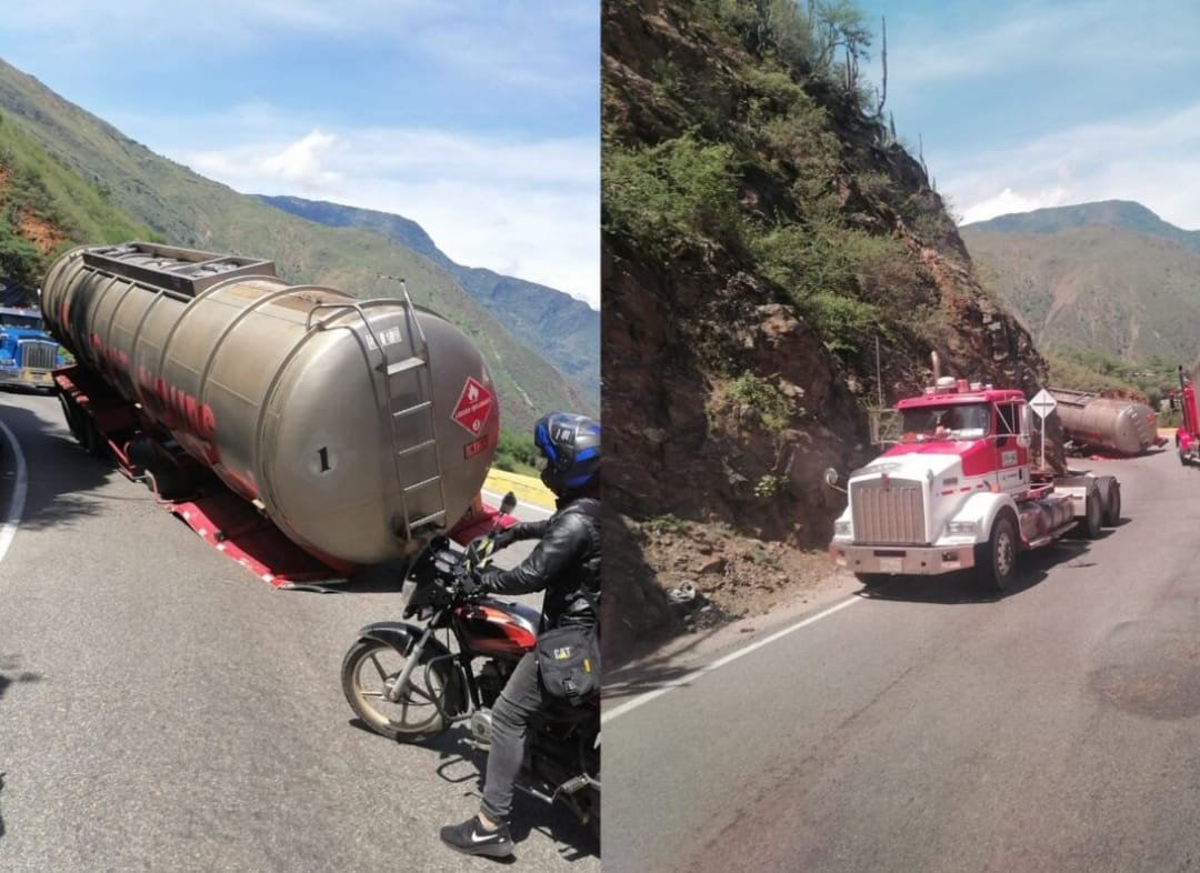Camión cisterna perdió su tanque en Pescadero