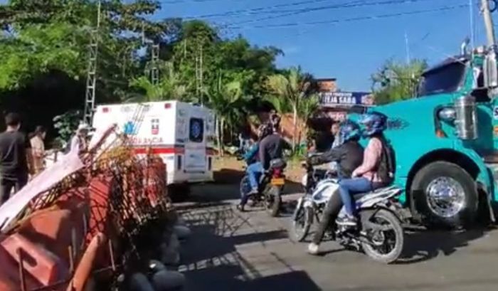 Bloqueo en Los Colorados en Bucaramanga