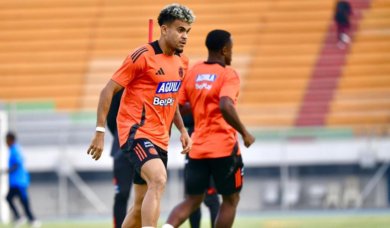 Luis Díaz en el entrenamiento de la Selección Colombia