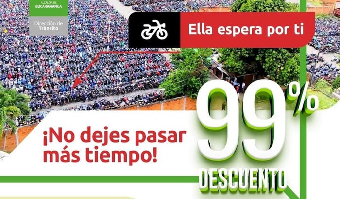 Descuento del 99% en patios y grúa de la Dirección de Tránsito Bucaramanga