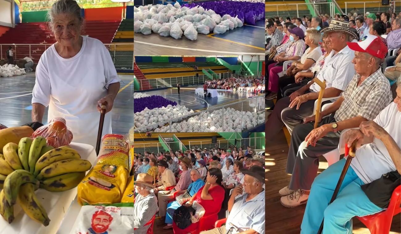 Entrega de mercados a adultos mayores en San Gil (Santander)